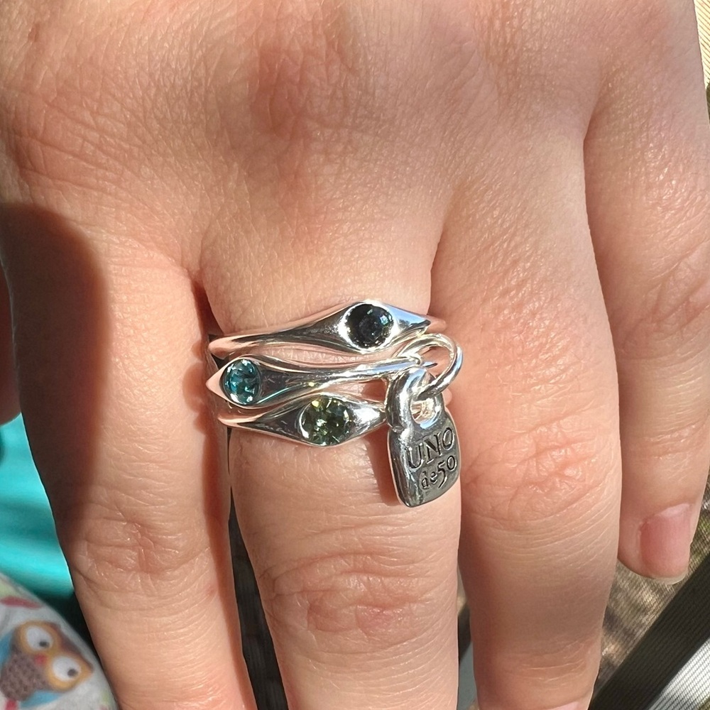 Multi-Stone Trio Rings - Size 9 - Picture 7 of 8